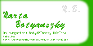 marta botyanszky business card